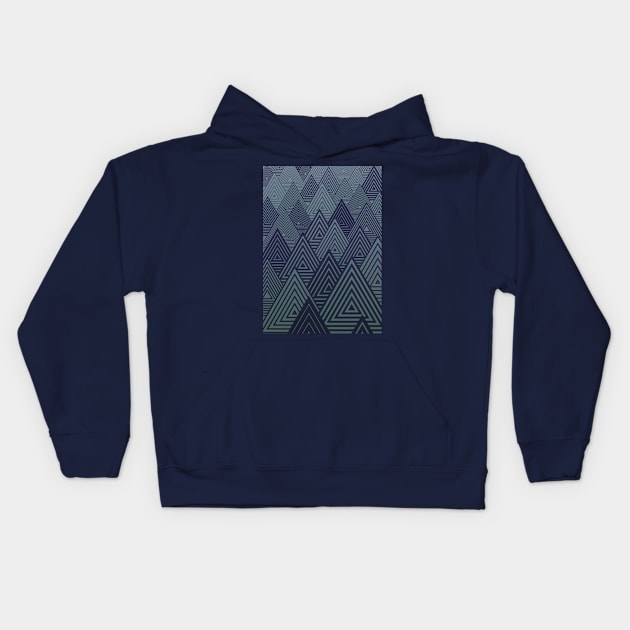 Indigo Mountains Kids Hoodie by angelocerantola